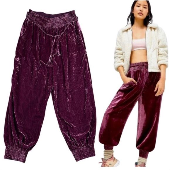 Anthropologie Gloria velvet joggers lagenlook boho - Picture 1 of 6
